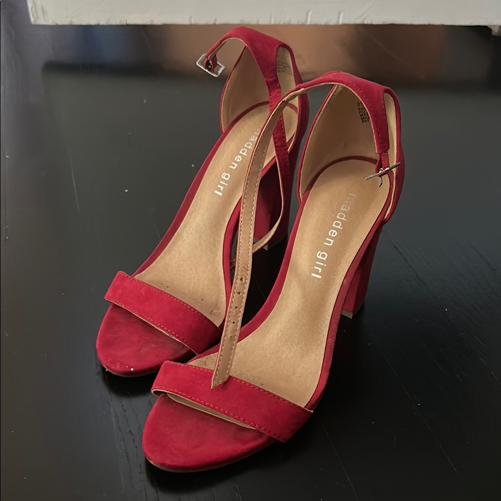 Madden Girl Red Strappy Heels